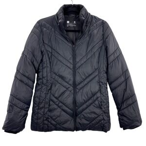Xersion Puffer Jacket Women's Small Black Quilted Lightweight Zip Up Black